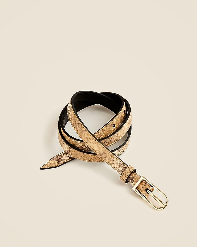Skinny belt in snake-embossed Italian leather | J. Crew US