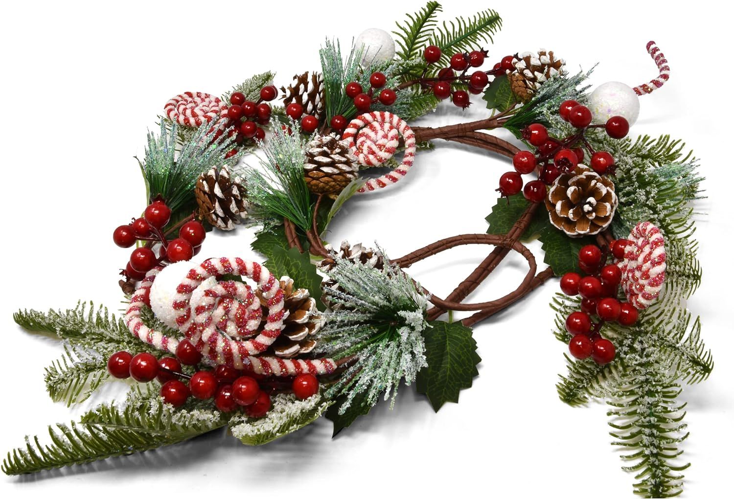 6 Feet Decorated Christmas Garland Holiday Decorations with Pine Cone Red Berry Ball Ornaments Re... | Amazon (US)