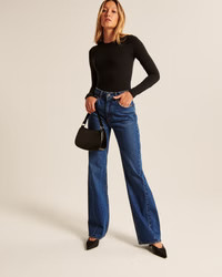 Women's Long-Sleeve Cotton Seamless Fabric Crew Bodysuit | Women's Tops | Abercrombie.com | Abercrombie & Fitch (US)