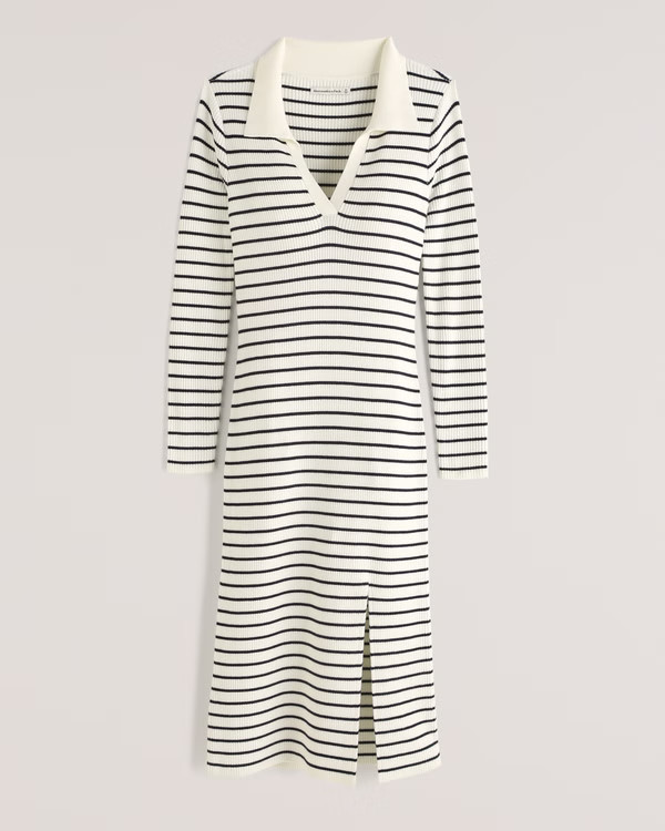 Long-Sleeve Polo Midi Dress | Abercrombie & Fitch (US)