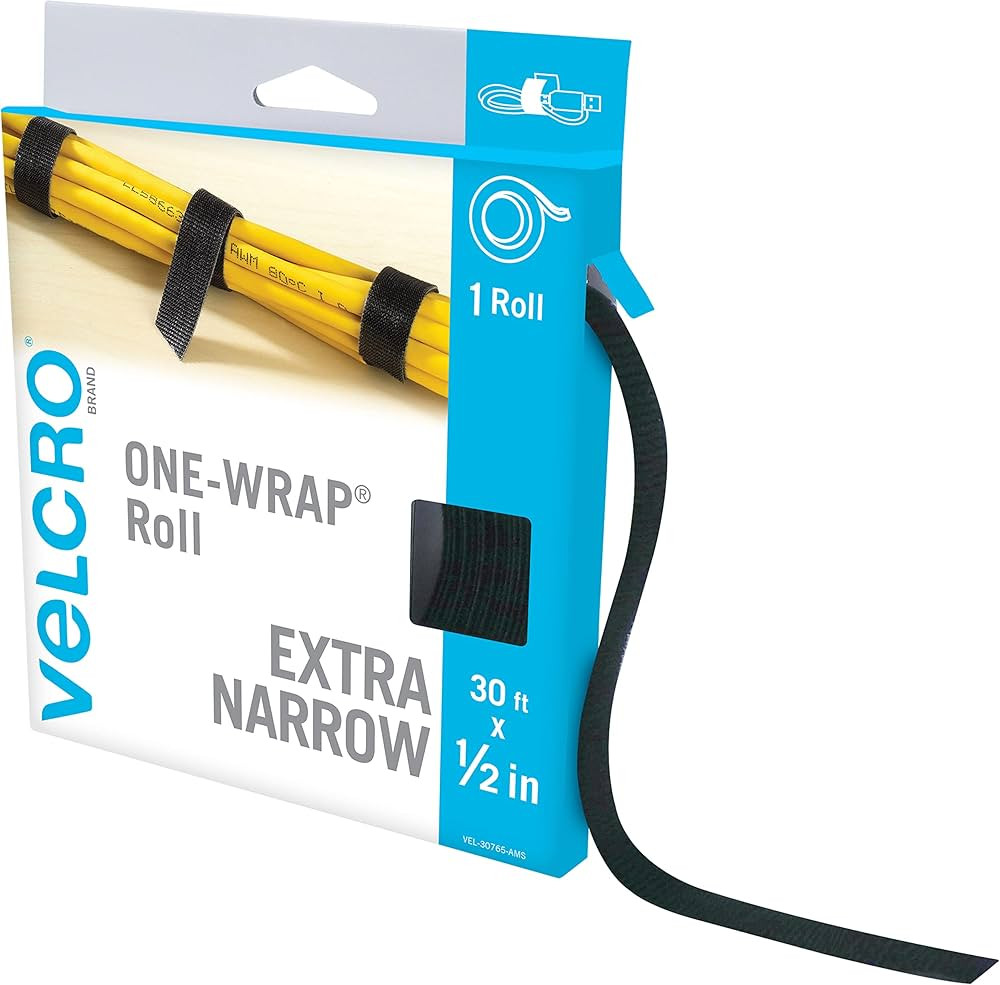 VELCRO Brand VEL-30765-AMS Extra Narrow Straps 1/2 in x 30ft Roll | Cut to Length Reusable Self-G... | Amazon (US)