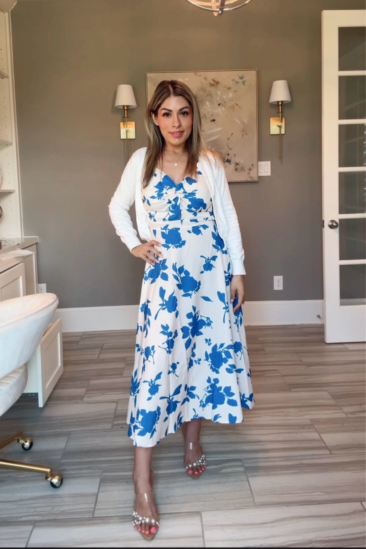 Love this beautiful floral summer dress for work. These pearl high heels are a must. 

#LTKVideo #LTKWorkwear