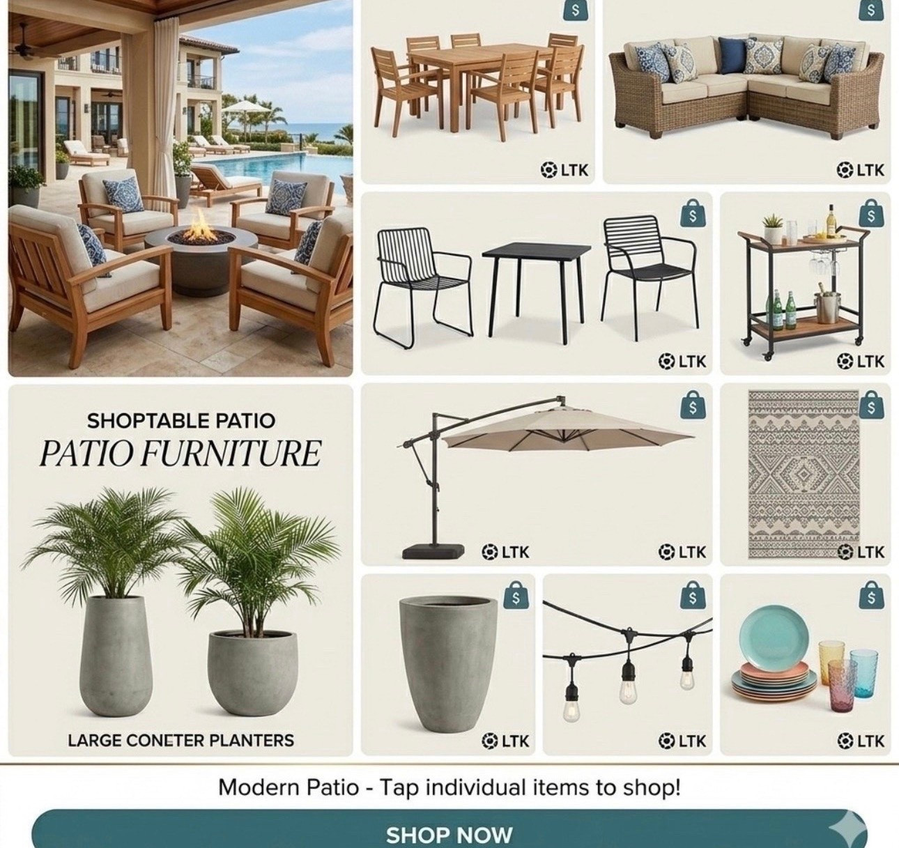 The Outdoor Oasis Blueprint (Before the Long Weekend) 🍹✨
Be honest: is your backyard actually ready for hosting, or are you secretly hoping everyone stays inside the kitchen? 🫣
With the long weekend right around the corner, your patio shouldn't just be an afterthought—it should feel like an extension of your living room. The secret to a space people never want to leave isn't just a good set of chairs; it’s about creating zones for lounging, dining, and clinking glasses.
I’ve rounded up the ultimate modern patio checklist to completely transform your outdoor space into a 5-star resort vibe.
🌟 How to Build the Look:
 The Anchor Pieces: Mix classic teak wood with a cozy wicker sectional to keep the vibe textured and high-end.
 The Entertainment Hub: A sleek bar cart on wheels means the party moves wherever you do (and keeps you from running inside for refills).
 The "Cozy Factor" Details: Layer on warm string lights, textured outdoor rugs, and oversized concrete planters to make a backyard feel like a curated oasis.
Stop scrolling past the dream yards on your feed and create your own. Everything is linked and ready to ship just in time for summer hosting. ☀️👇
👉 Tap the image or click the link in my bio to shop the entire setup and upgrade your outdoor space today!
#LTKhome #PatioDesign #OutdoorLiving #BackyardOasis #PatioFurniture #HomeDecorInspo #SummerHosting #MDWhome

#LTKHome #LTKSaleAlert