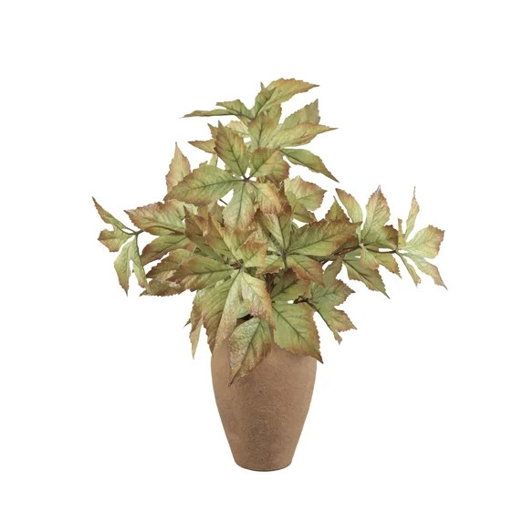 Better Homes and Gardens 20"H Artificial Real Tocuh Fall Leaves in 7"H Tan Ceramic Vase Made for ... | Walmart (US)