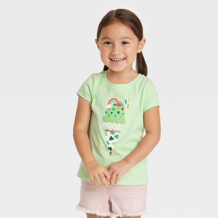 Toddler Girls' 'Ice Cream' Short Sleeve T-Shirt - Cat & Jack™ Light Green | Target