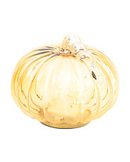 7x7 Amber Led Glass Pumpkin | TJ Maxx