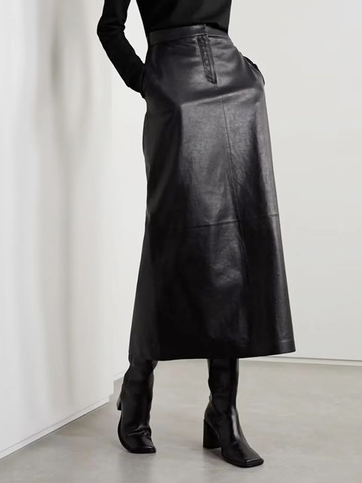 Plain Regular Fit Urban Pu Faux Leather Skirt | Stylewe