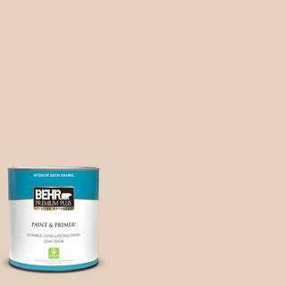BEHR PREMIUM PLUS 1 qt. #S220-1 Autumn Blush Satin Enamel Low Odor Interior Paint & Primer 705004 | The Home Depot