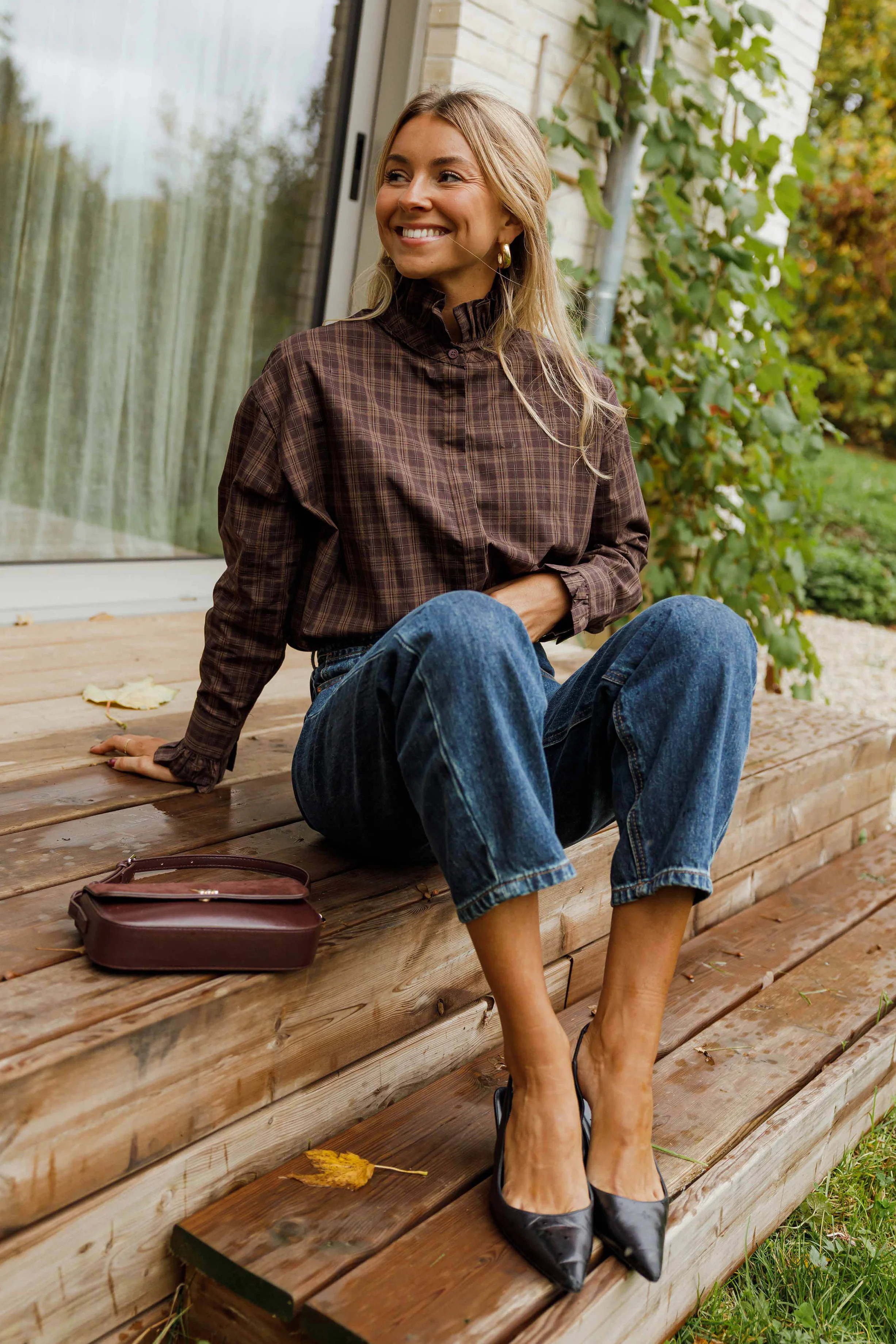 Brown Checkered Therese Shirt | Easy Clothes