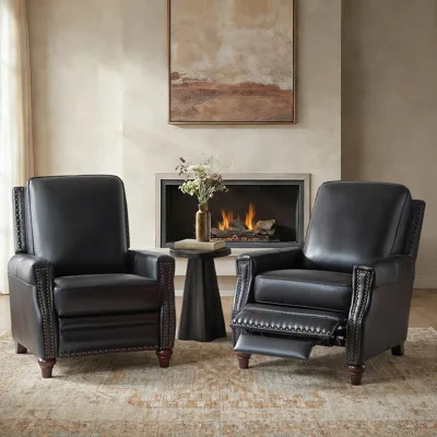 Andrena 32''W Genuine Leather Recliner with Nailhead Trim | Wayfair North America