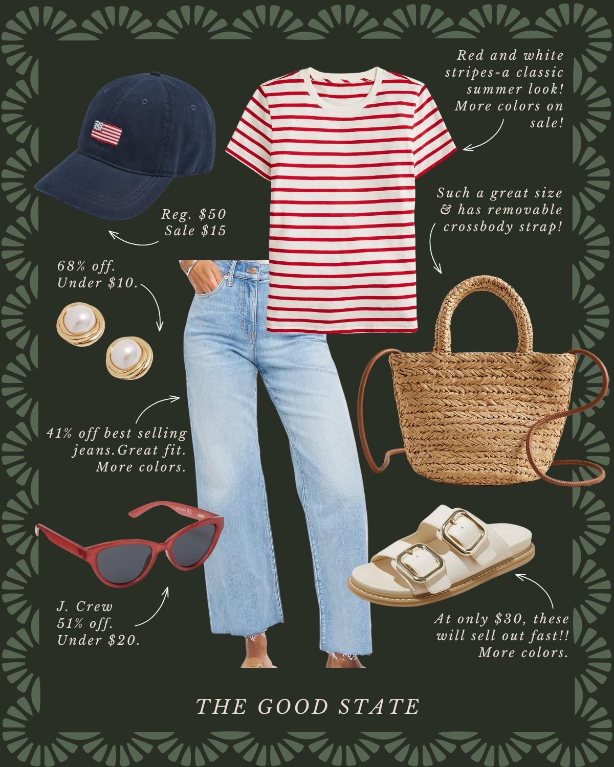 This collection is for all the girlies living their best life as the summertime sunshine warms their face and the sea breeze blows through their hair. This is for the ones dreaming of evening strolls on Nantucket’s cobblestone roads and endless hydrangeas all around. For the ladies who love all things gingham, a lightweight sweater and all the classic stripes. For the ones who enjoy sailing in Newport, a picnic on the Cape Cod seashore and happy hour in Martha’s Vineyard. This collection is for you🦞 ⚓️ 🧺 Ootd, outfit idea, style tip, classic style, timeless style striped sweater, quince, J.Crew, J.Crew, factory, target, target fashion, target style, Walmart, Anthropologie, Anthro, Madewell, white dress, spring dress, summer dress, spring fashion, summer fashion, vacation, outfit, Memorial Day sale, Memorial Day, outfit, Fourth of July, outfit, red, white, and blue outfit, gingham dress, quilt dress, organic skin, care, pearl, jewelry, Abercrombie, and Fitch, Tuckernuck, Madewell, H&M, Amazon, Amazon style, farmers market outfit, sissy light hat, dolce vita, women’s shoes, raffia bags, wedding guest dress, summer dress, wedding guest, Lauren England, the good state, American flag sweater, Fourth of July outfit, 4th of July outfit, Independence Day

#LTKStyleTip #LTKSaleAlert #LTKFindsUnder50