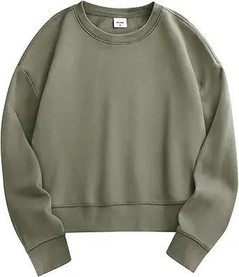 Stelle Cropped Sweatshirts for Women Cotton Long Sleeve Crop Tops Crewneck Pullover Oversized Swe... | Amazon (US)