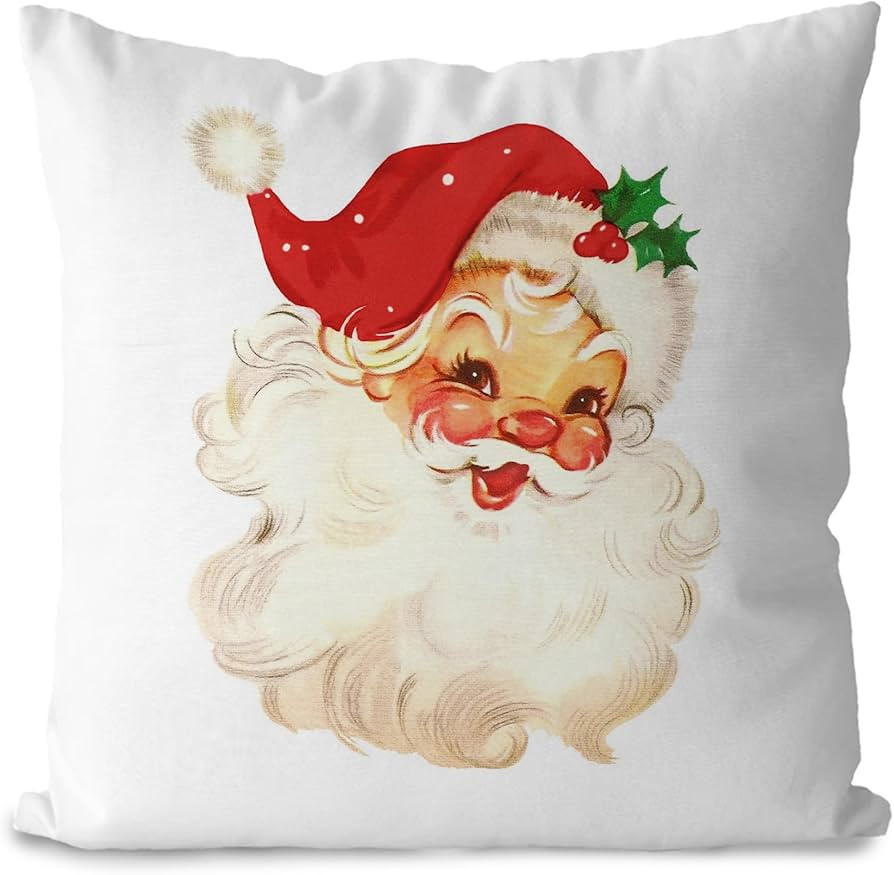 DOTAIN Vintage Santa Decor - Red Christmas Pillow Covers (18x18), Throw Pillow Covers, Home Decor... | Amazon (US)