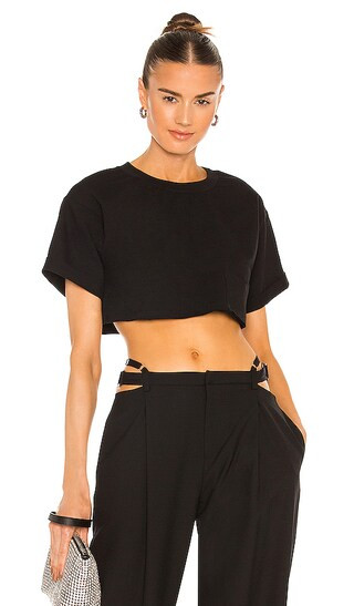 Super Cropped Pocket Tee in Black | Revolve Clothing (Global)