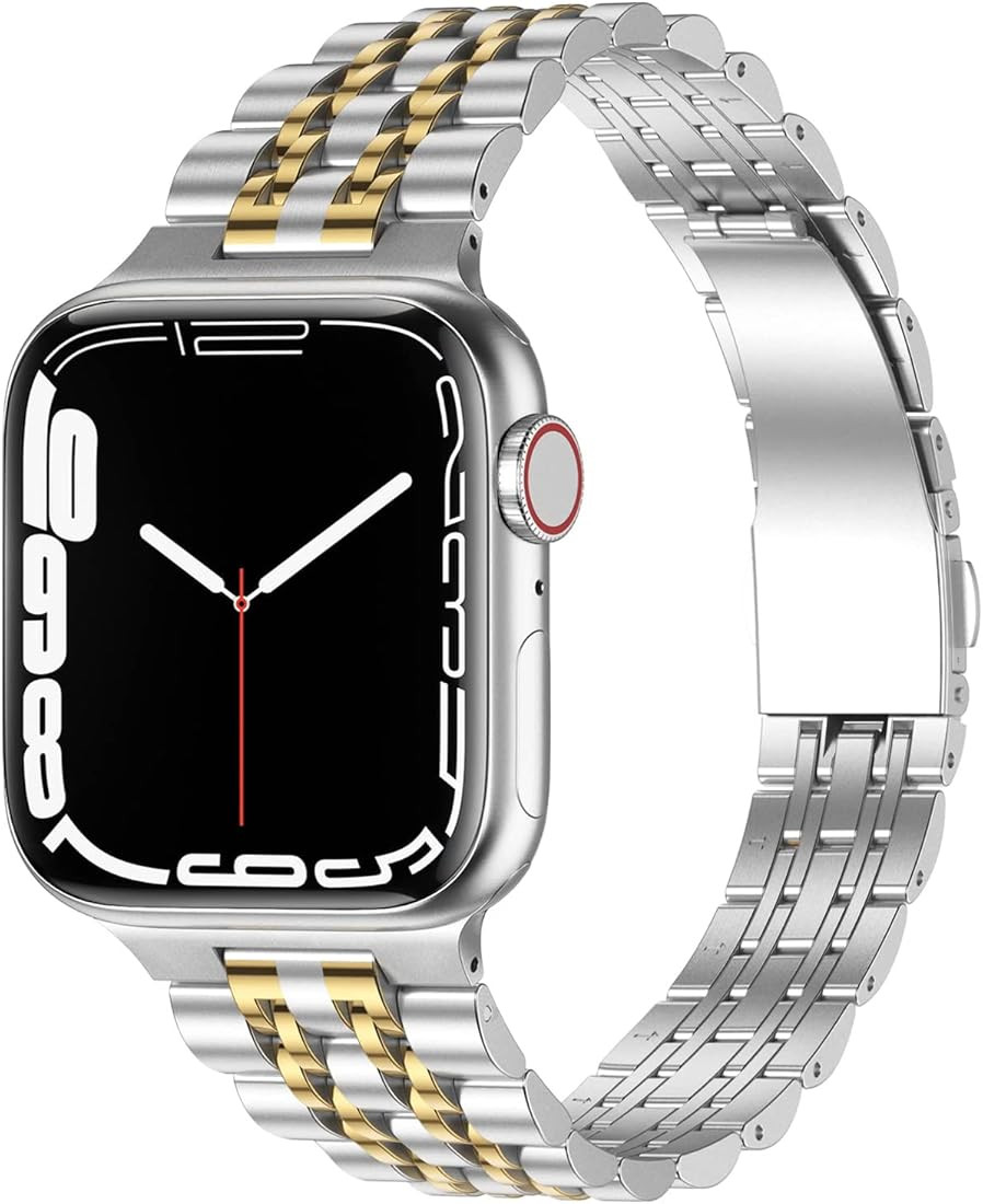 PUGO TOP Replacement for Apple Watch Band 38mm 40mm 42mm 44mm Stainless Steel Metal Iwatch Iphone... | Amazon (US)