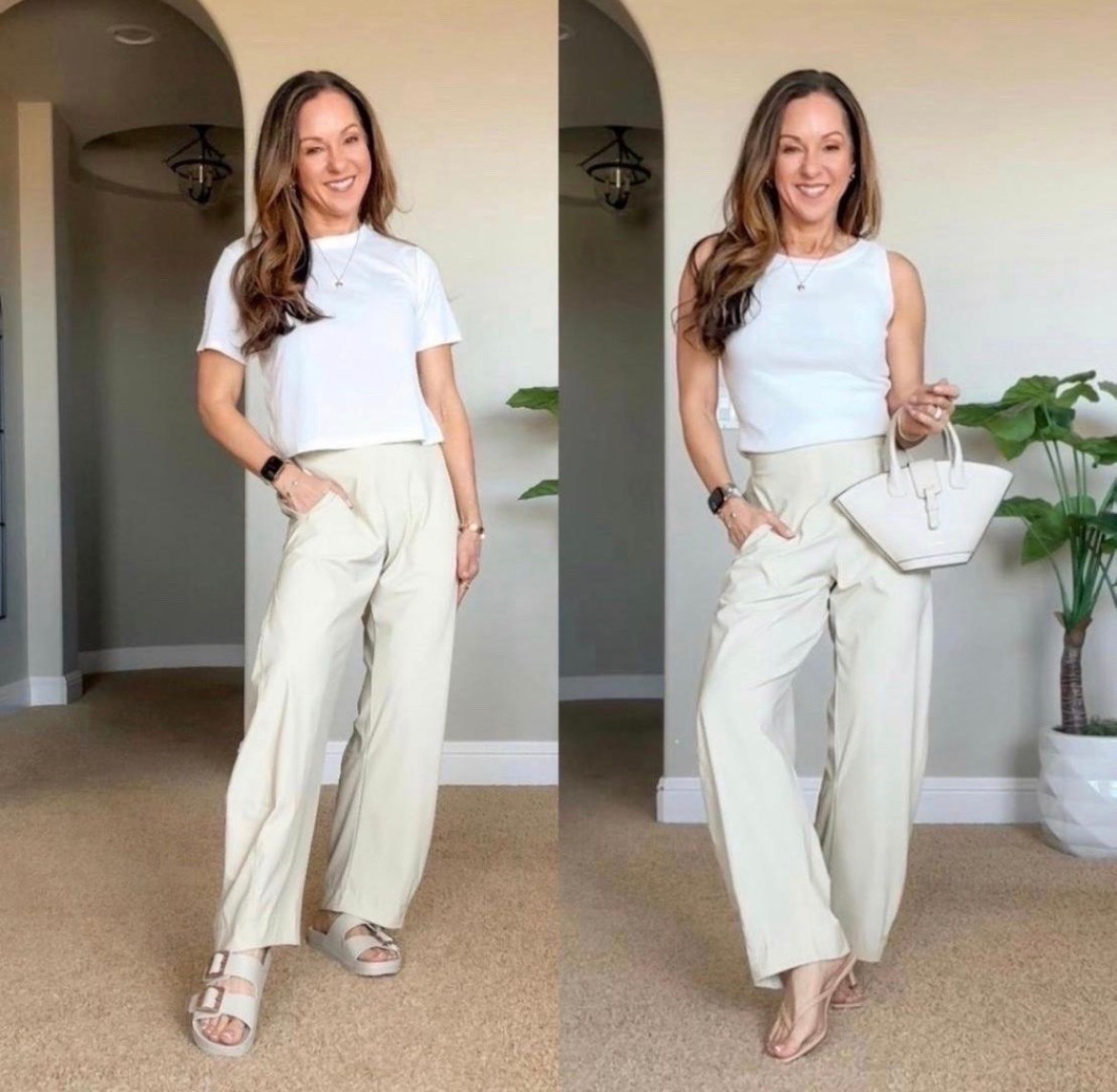 These designer inspired pants are such a good find. The wide leg shape gives them that elevated look, and I love seeing how differently they style with a simple tee versus a more dressed up top.

designer inspired pants, Amazon fashion find, wide leg pants, affordable fashion, neutral pants, petite style, trouser outfit, workwear pants, everyday outfits, elevated basics, Amazon pants, EverydayHolly

#LTKootd #LTKOver40 #LTKPetite