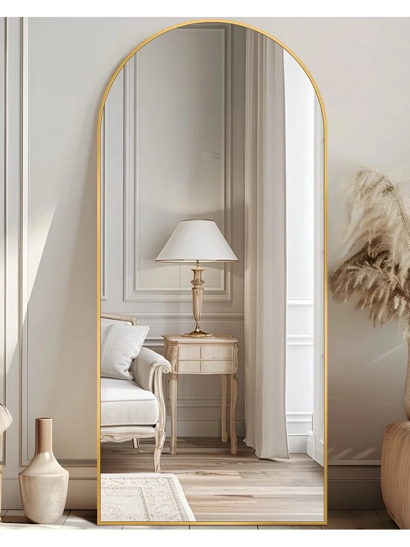 Antok 68"x 26.2" Arched Full Length Mirror Standing Floor Mirror Stand Up Mirror, Gold Frame | Walmart (US)