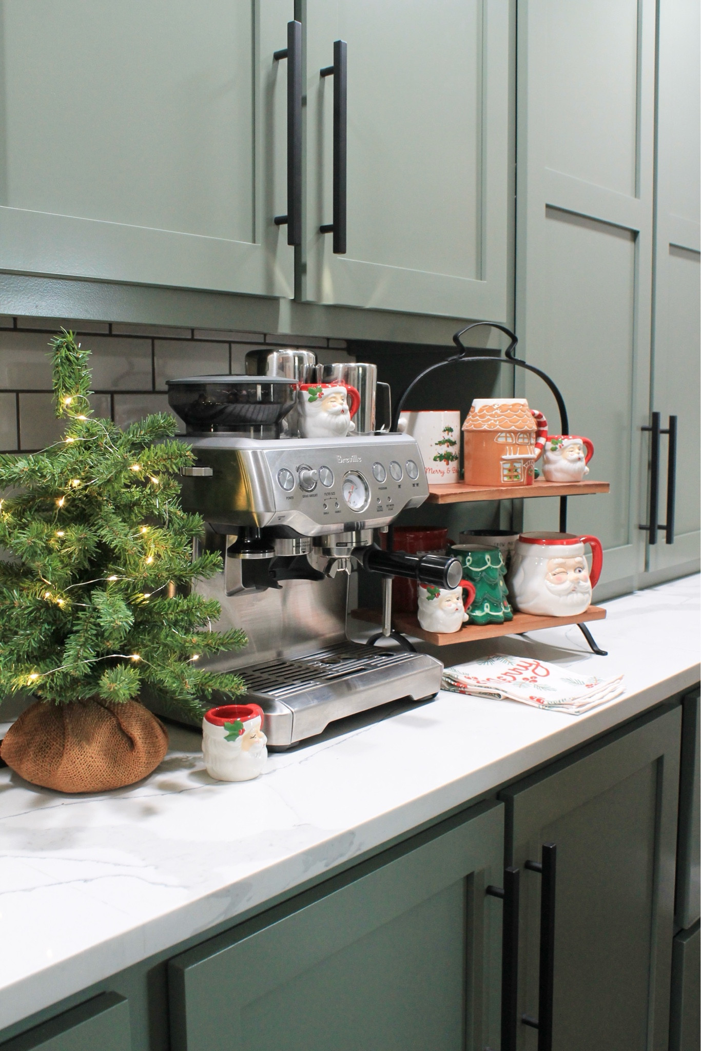 Christmas coffee station. Christmas coffee bar. Cocoa station. Espresso machine. Coffee mugs. Christmas mugs. Cozy home. Cozy Christmas. 

#LTKStyleTip #LTKHome #LTKHoliday