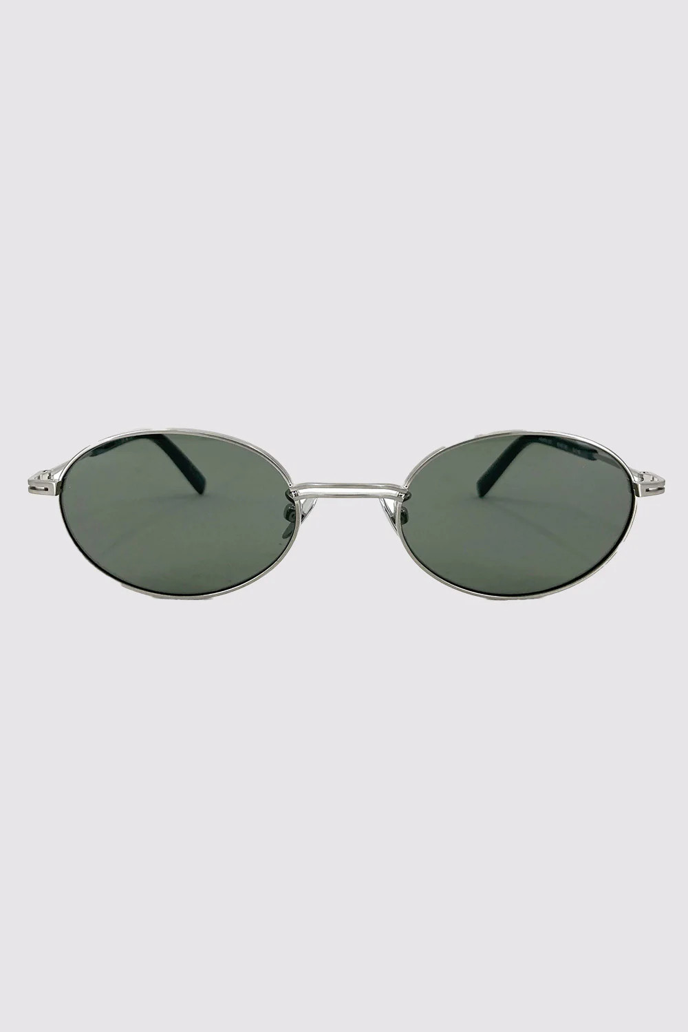 Fine Metal Oval Sunglasses - Chrome/Black | St. Agni (US, UK, EU)