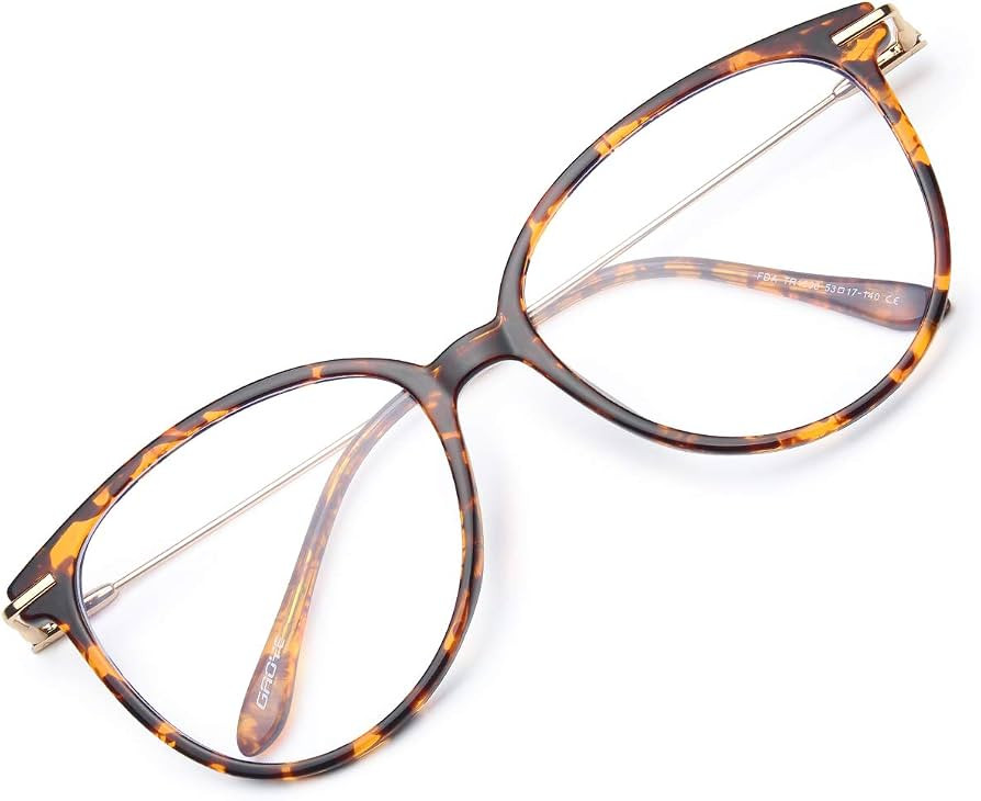 Gaoye Blue Light Blocking Glasses Women/Men, Fashion Cat Eye Fake Eyeglasses Frames UV Ray Filter... | Amazon (US)