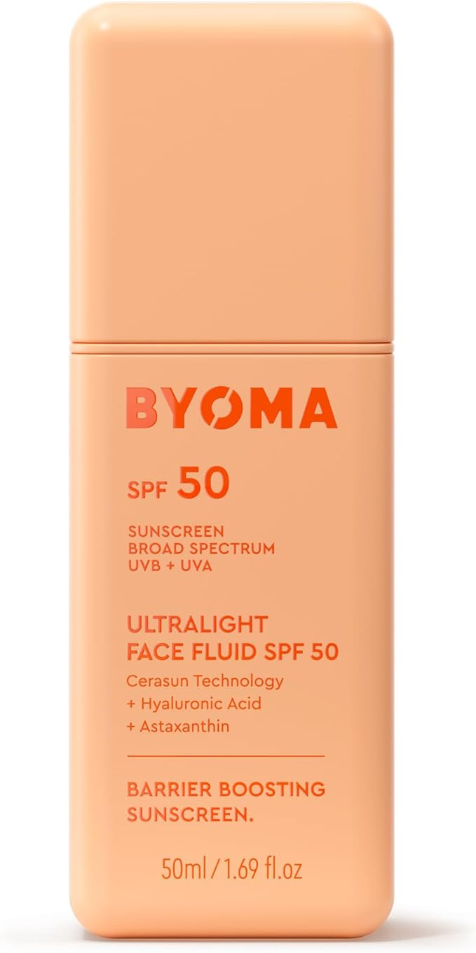 BYOMA SPF 50 Face Fluid (50ml) Ultra-Lightweight Facial Sunscreen for All Skin Tones - Luminous G... | Amazon (UK)