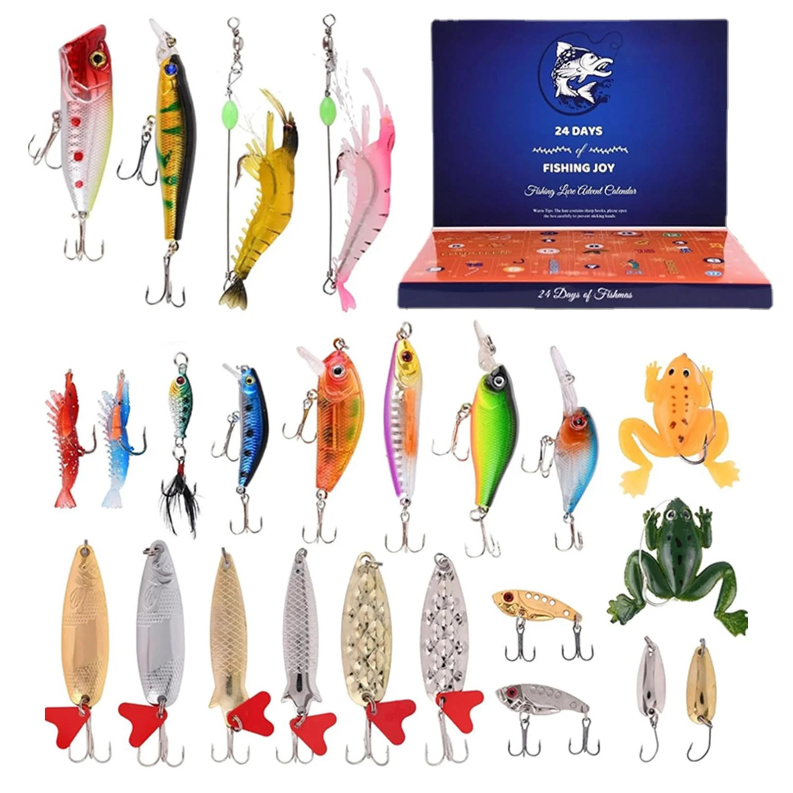 Untica Christmas Fishing Lures Set Advent Calendar 2023, Fish Bait Christmas Calendar for 24 Days... | Walmart (US)