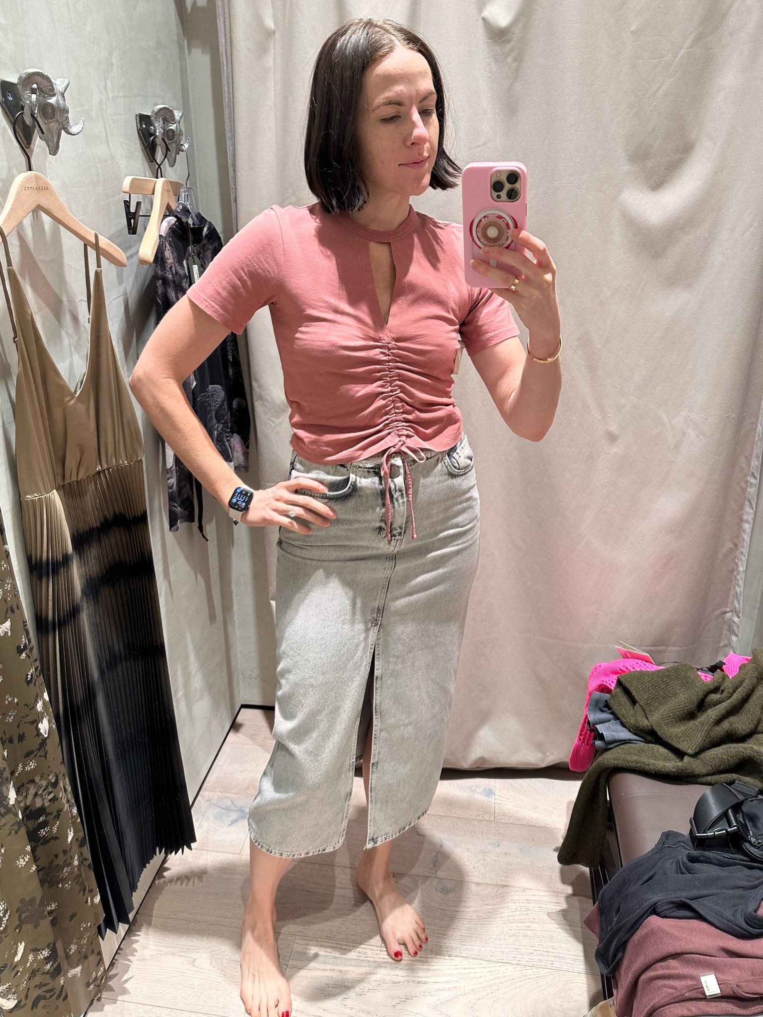 All Saints up to 50% sale is happening now! Here’s what I got… 

I bought this skirt on sale, but I did not buy this top in this color. This color is not on sale, but I got the same shirt in this size US 4 in the color white (on sale) and in a size smaller US 2 in the color Acid Washed Black. I love buying All Saints tops in different sizes because it can give a completely different look and feel! 

I’m wearing a size US 4 in the denim maxi skirt. It is loose in the back, but it shouldn’t be an issue.. I find that All Saints can run a little looser so I tend to size down. 

I’m 5’9” and around 135-140 lbs. 

#LTKSummerSales #LTKFindsUnder100 #LTKFindsUnder50