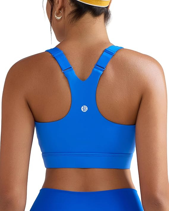 RUNNING GIRL Sports Bra for Women,Adjustable Straps Molded Cup High Impact Sports Bra with Sewn i... | Amazon (US)