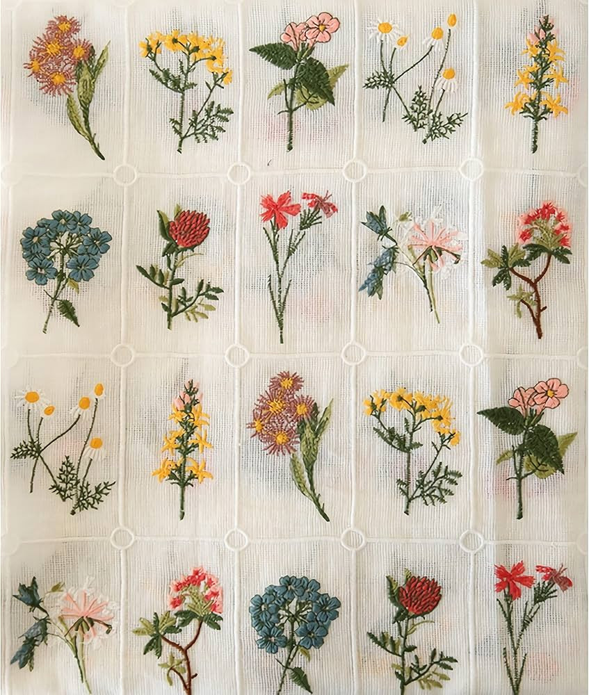 CraftDesignL Linen Daisy Embroiderd Cotton Fabric,Floral Embroidered Fabric,Daisy Fabric,Embroide... | Amazon (US)