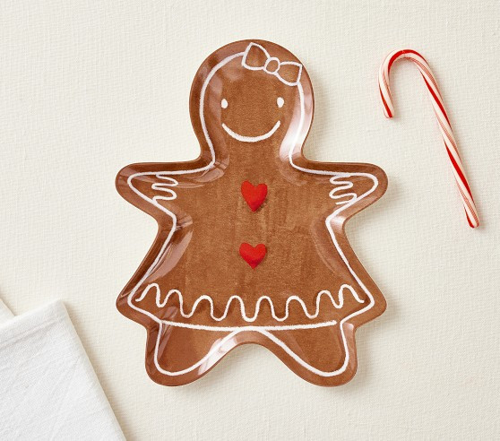 Gingerbread Shaped Melamine Plates | Pottery Barn Kids