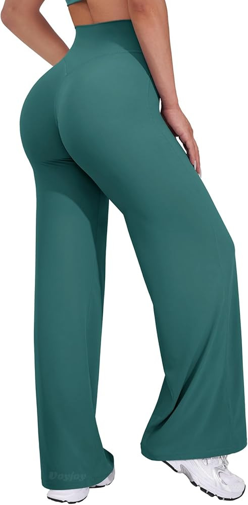 VOYJOY Straight Leggings Bottoms Wide Leg Pants for Women 29"/ 31.5"/33"/35" High Waist Stretch C... | Amazon (US)