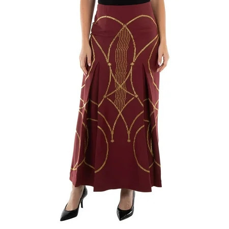 Burberry Ladies Burgundy Lucile Printed Maxi Skirt Brand Size 4 (US Size 2) | Walmart (US)