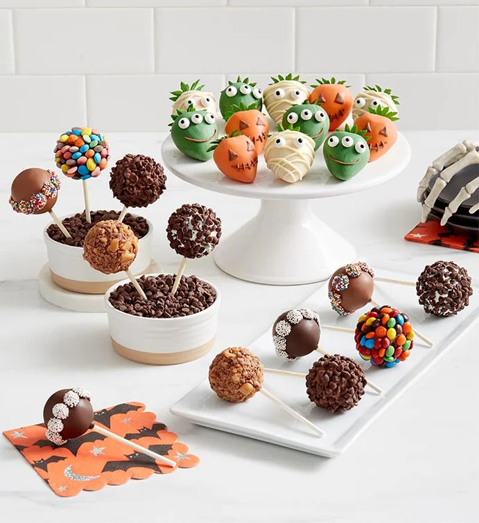 Candy Covered Cake Pops™ With Monster™ Dipped Strawberries | Shari's Berries