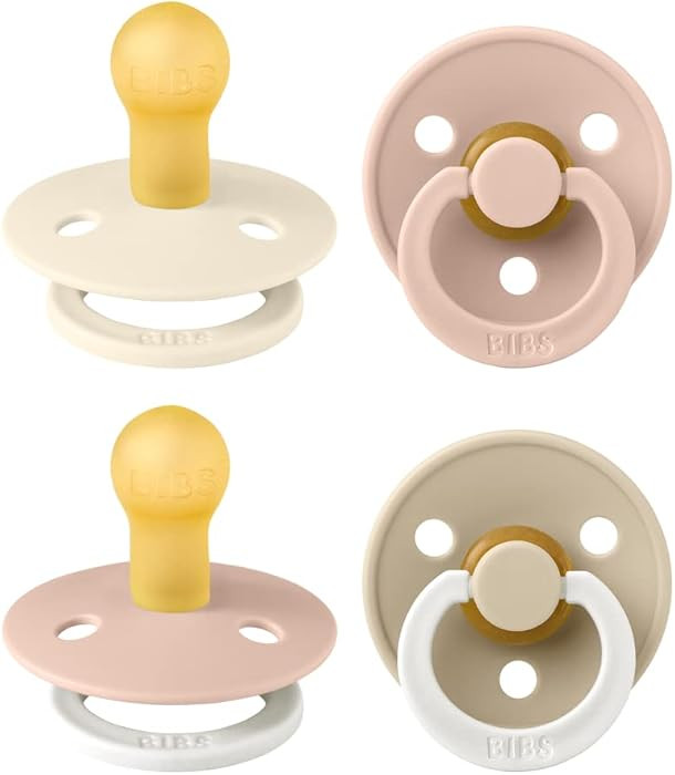 BIBS Colour Soother 4-Pack | BPA Free Dummy Pacifier | Round Nipple | Natural Rubber Latex | Made... | Amazon (US)