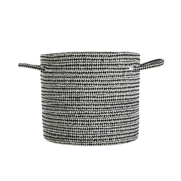 Mainstays Round Black and White Cotton Rope Decorative Storage Basket with Handles | Walmart (US)