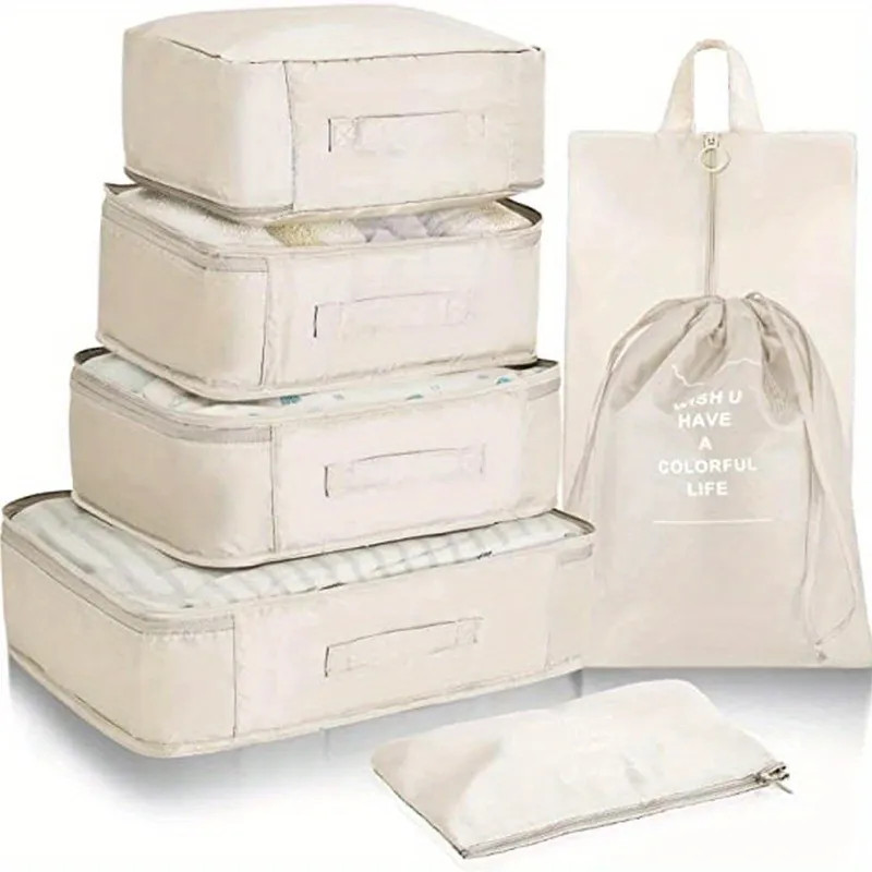 7pcs Set Travel Packing Cubes, Portable Mesh Luggage Storage Bag, Underwear Clothes Organizer Bag... | Temu Affiliate Program