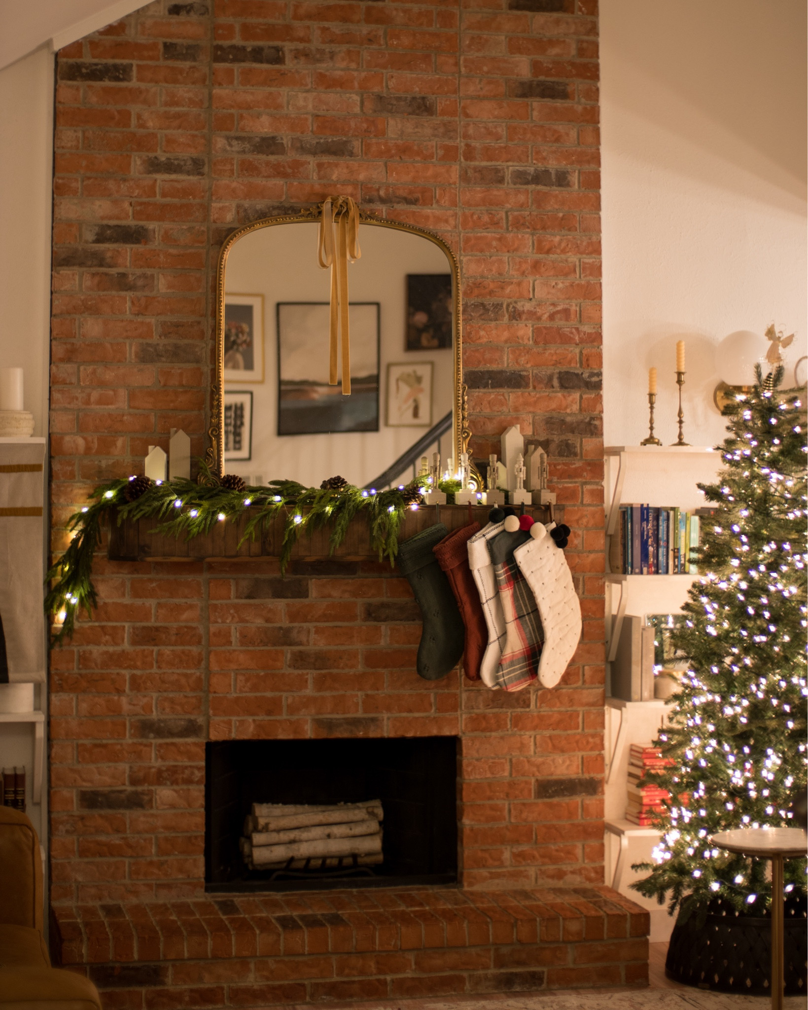 Holiday Decor mantle 😍🎄 

#LTKFindsUnder100 #LTKHoliday #LTKHome