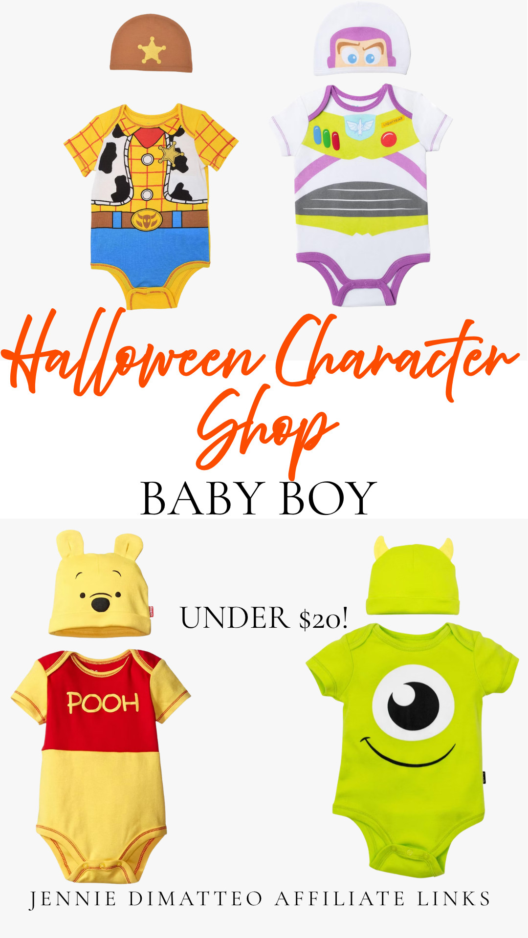 The cutest little Halloween costumes for baby boy 🥹🎃 Woody, Buzz, Pooh & Mike Wazowski… I can’t handle the tiny character outfits!! And all under $20!
#BabyBoy #BabyHalloween #HalloweenCostume #BabyCostume #DisneyBaby #DisneyHalloween #HalloweenKids #BabyStyle #LTKKids #LTKFamily 

 #LTKSeasonal #LTKBaby #LTKKids