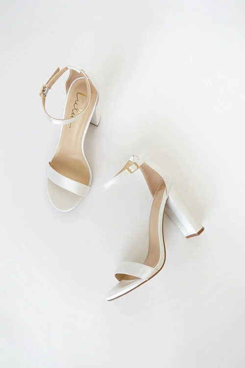 Taylor Ivory Satin Ankle Strap Heels | Lulus (US)