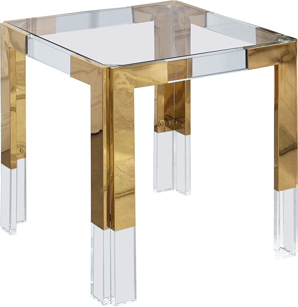 Meridian Furniture Casper Collection Modern | Contemporary Square Glass Top End Table with Sturdy... | Amazon (US)