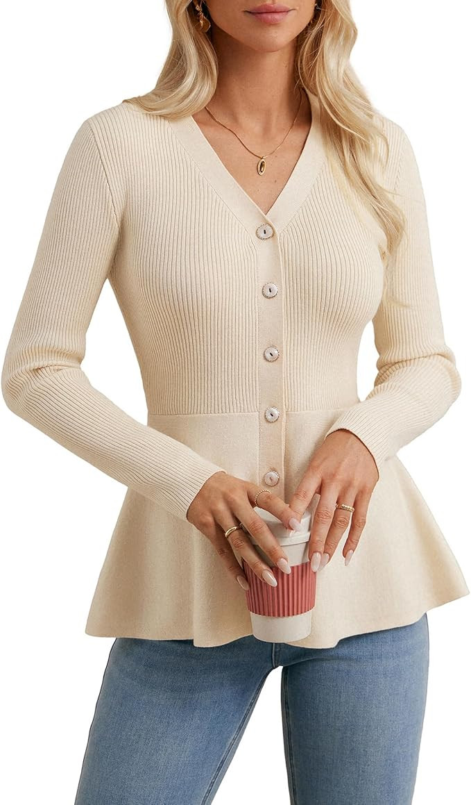 GRACE KARIN Long Sleeve Cardigan Sweaters for Women, Button Up Knit Blazer, Lightweight Business ... | Amazon (US)