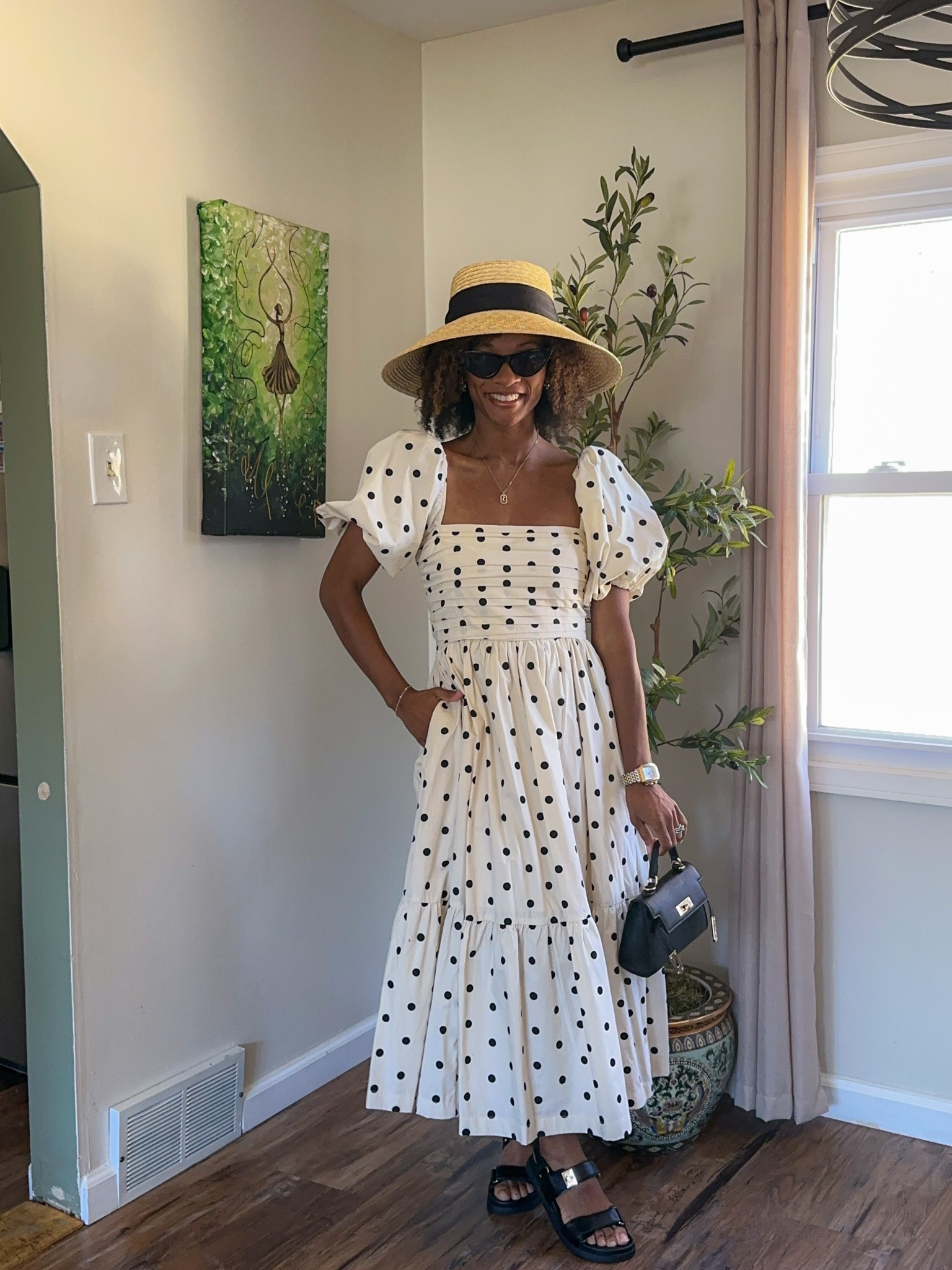 The most flattering polka dot midi dress.  Comes in petite, tall and regular 