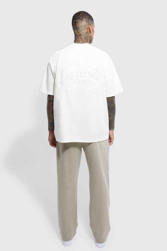 Oversized Large Homme Embossed T-shirt | boohooMAN (US & Canada)