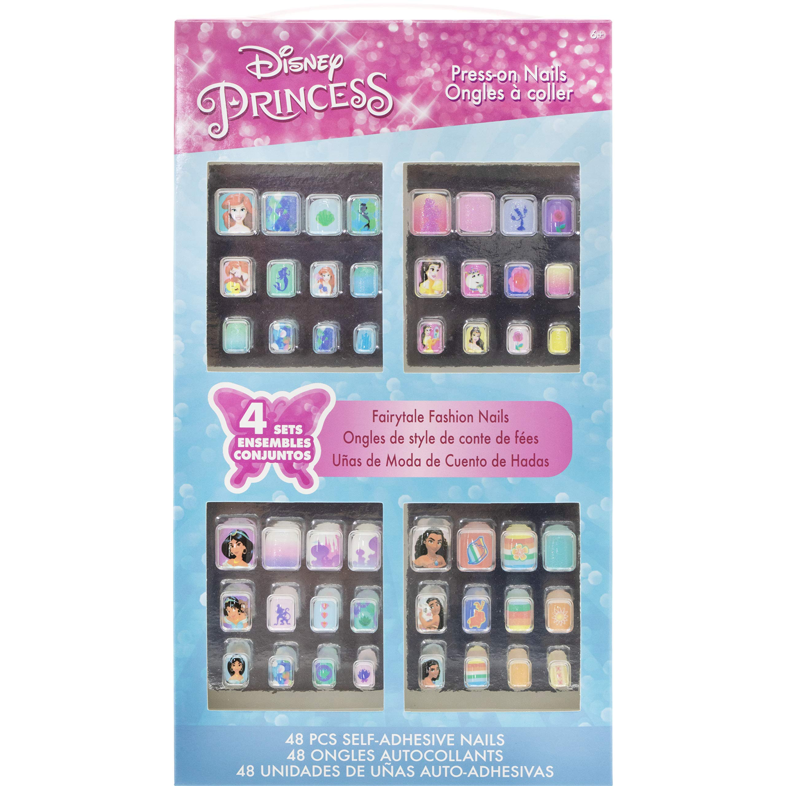Disney Princess - Townley Girl 48 Pcs Press-On Nails Artificial False Nails Set for Girls, Kids w... | Amazon (US)