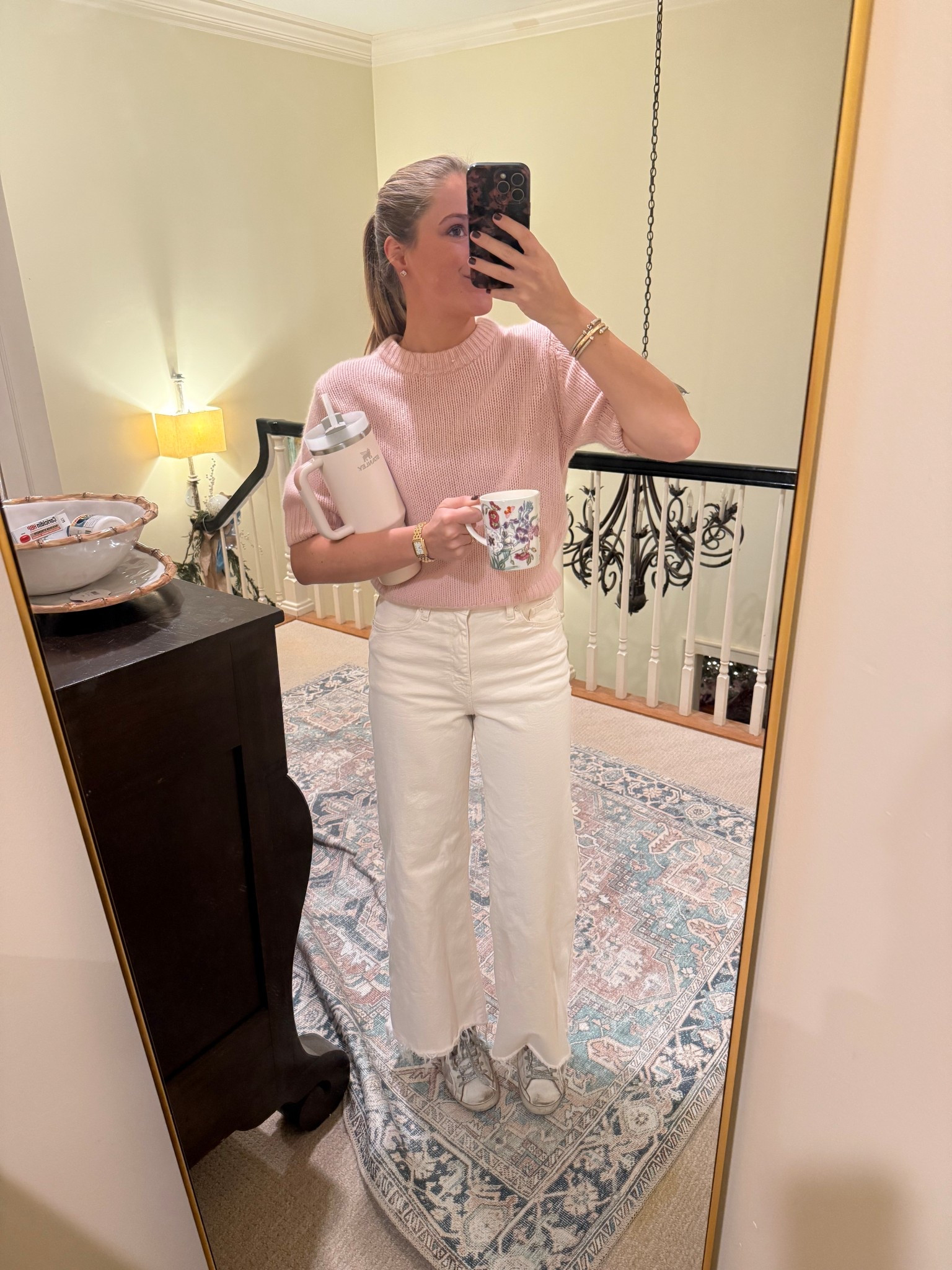 Today’s office look! Linked similar for both my sweater and jeans! Sweater is white + Warren and jeans are mango!

#LTKmorningroutine #LTKootd #LTKWorkwear