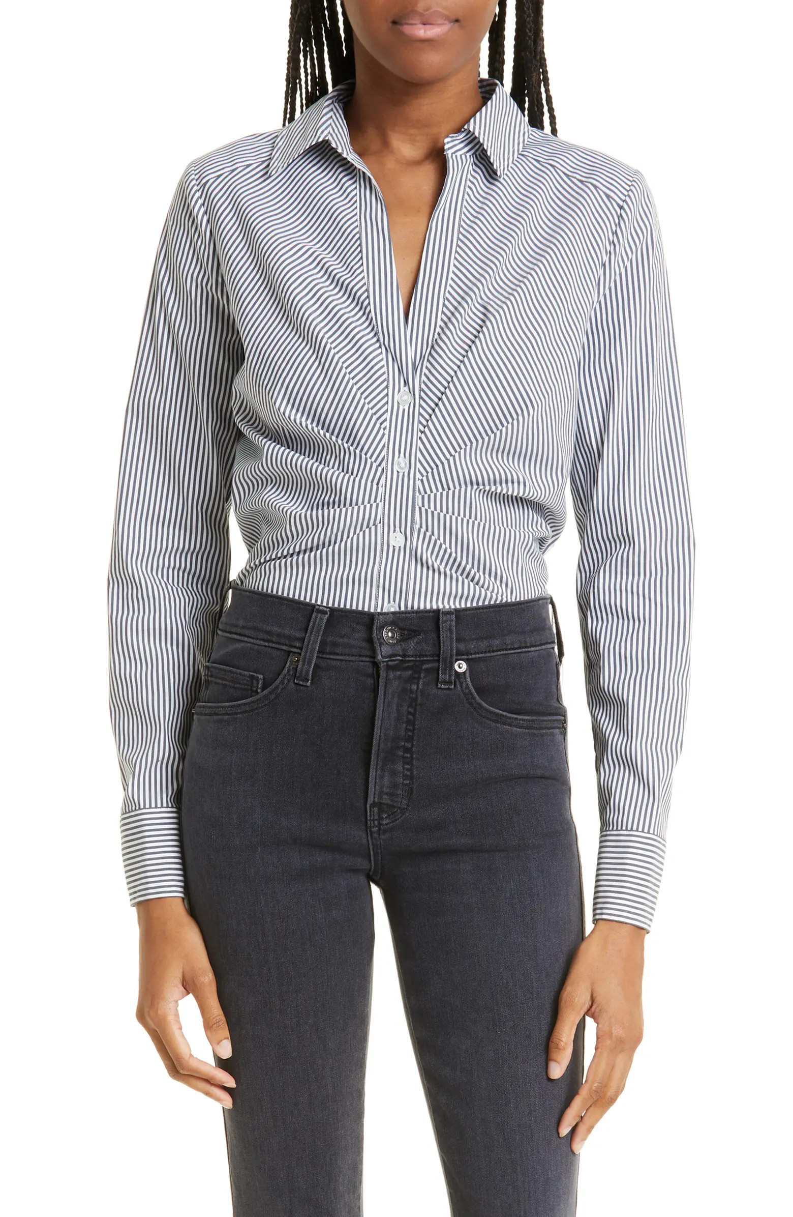 Unity Stripe Stretch Cotton Blend Button-Up Shirt | Nordstrom