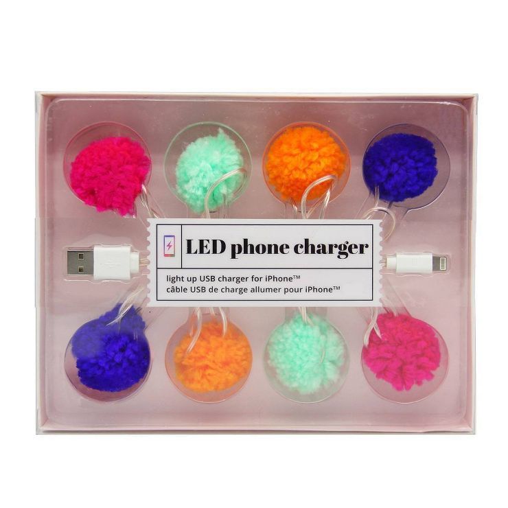 46" LED Pom Pom Phone Charger USB Cable | Target