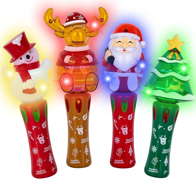 ArtCreativity Christmas Light Up Spinner Wands – Set of 4 Festive Designs with Multicolored LED... | Amazon (US)
