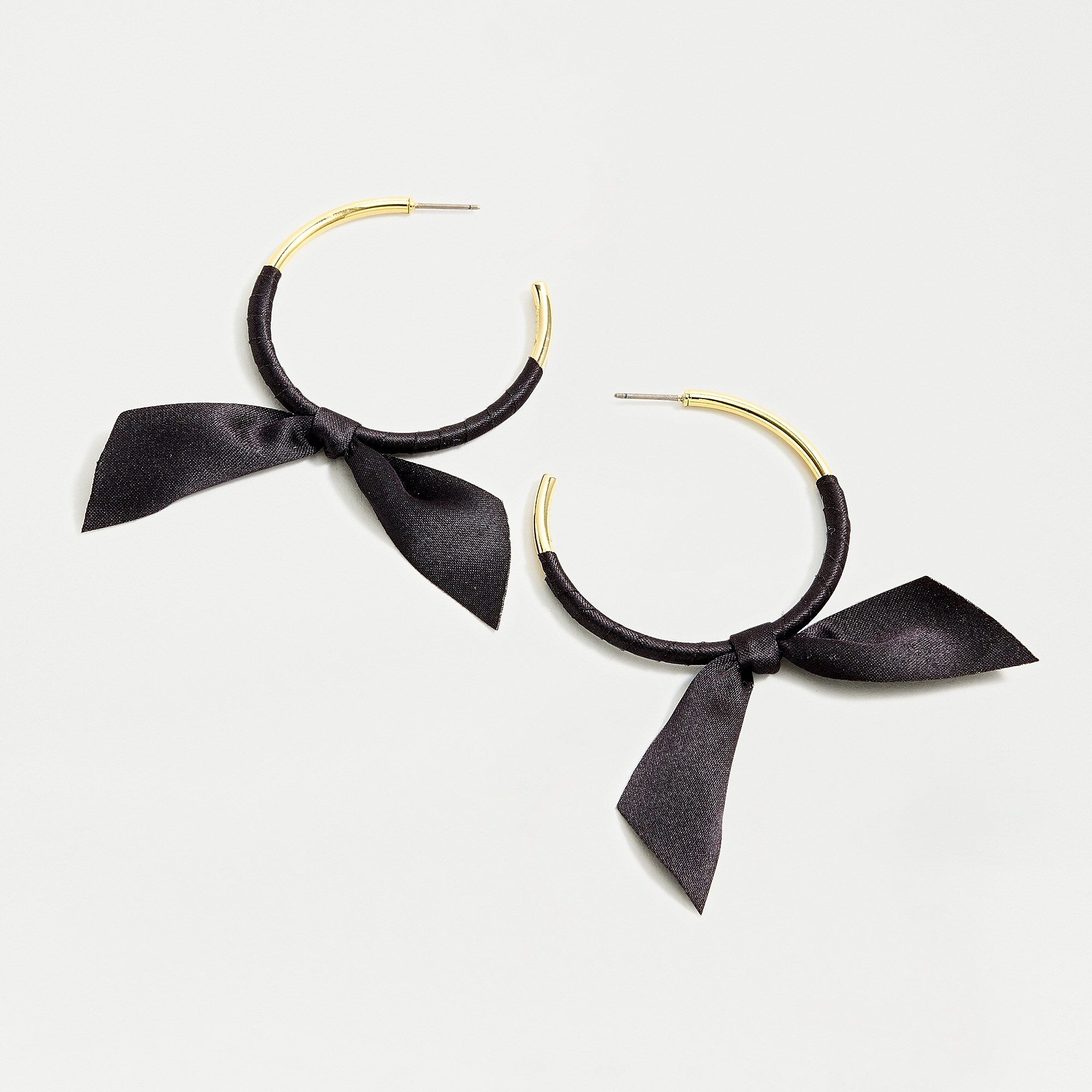 Hoop earrings with ribbon tie | J.Crew US