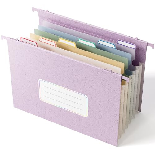 EcoStash Wheat Straw Expanding Hanging File Folders,1.2" Accordion Pockets,File Organizer,Large Capacity,Letter Size for Filing Cabinet, 100% BPA Free, Return to Nature, Healthy Living-Lavender purple | Amazon (US)